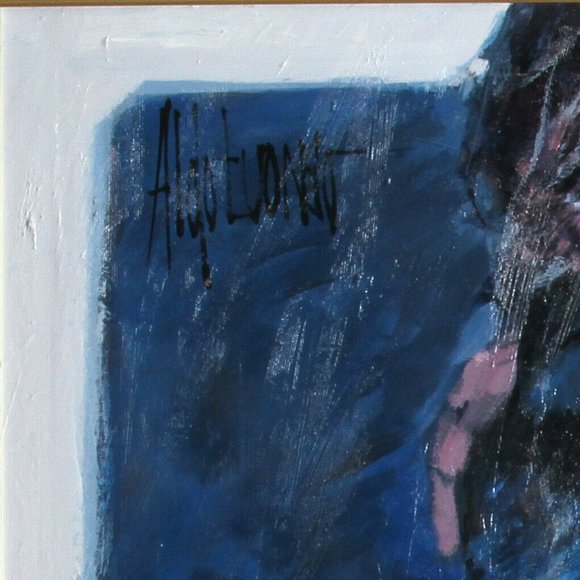 "Part of the Bar" by Aldo Luongo Original Framed Painting Oil on Canvas - Picture 4 of 5